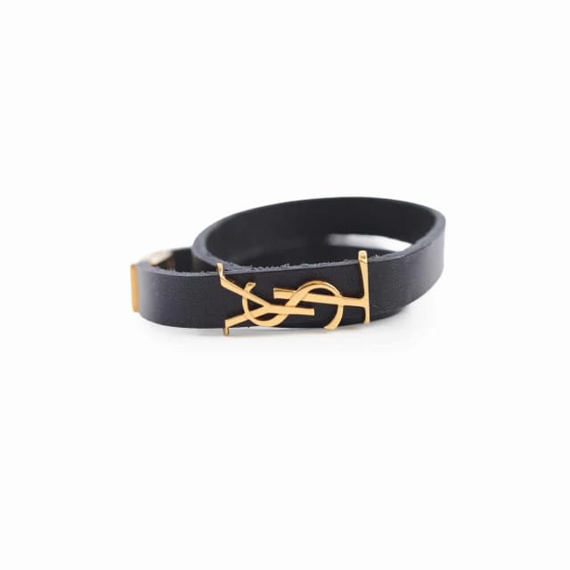 Saint Laurent Bracelet Black Leather in Black Leather from The Purse Affair, photo 1 of 1
