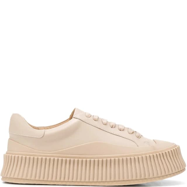 Jil Sander Ribbed Sole Lamb Trainer, Desert, image 1 of 1 from Cultstatus