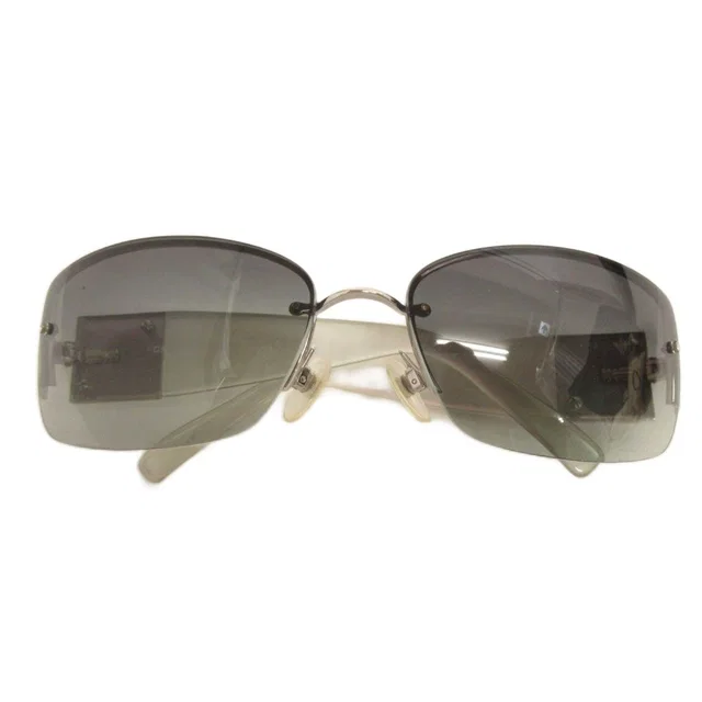 Chanel Sunglasses Half Rim Acetate CC Logo Rhinestone Decoration Clear Black in Black from The Reluxe, photo 1 of 1