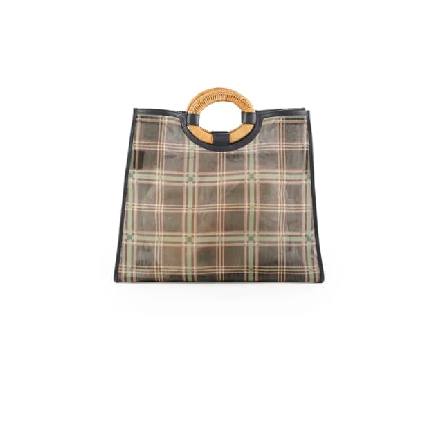 Fendi Large Mesh Plaid Shopper Tote in Leather from The Purse Affair, photo 1 of 1