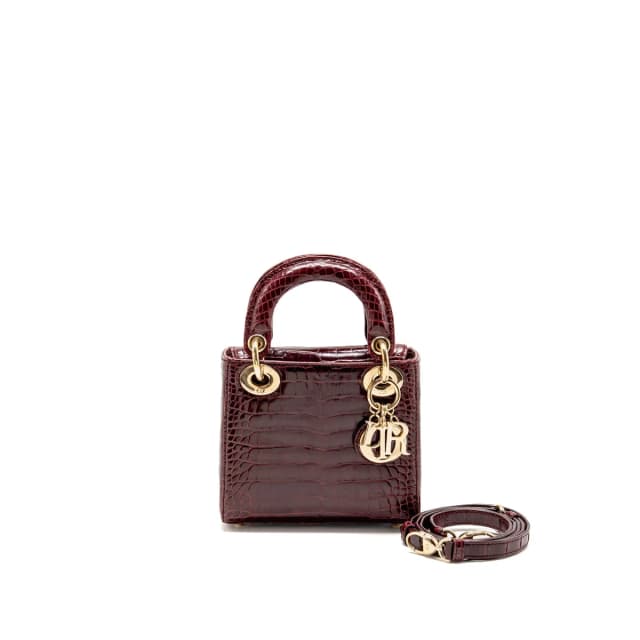 Min Lady Dior Crocodile dark red GHW in Red Crocodile from EMIER, photo 1 of 1