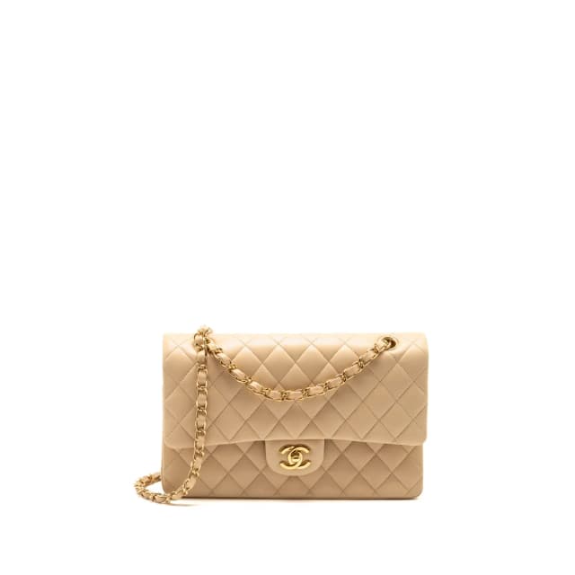 Chanel Medium Classic Double flap bag lambskin beige GHW in Beige Lambskin from EMIER, photo 1 of 1