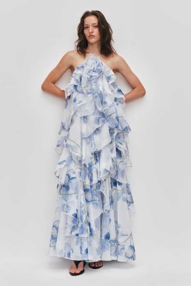 AJE Pandorea Layered Maxi Dress in IRIS, image 1 of 1 from Aje