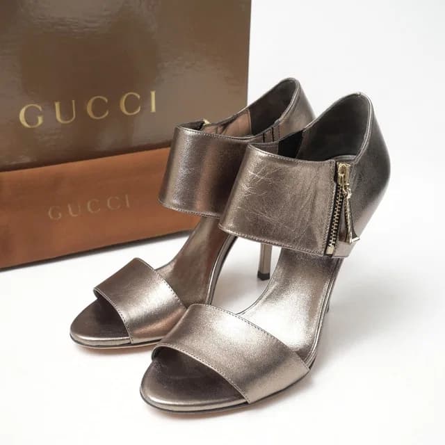 Gucci Sandals Side Zip High Heels RB in Leather from The Reluxe, photo 1 of 1