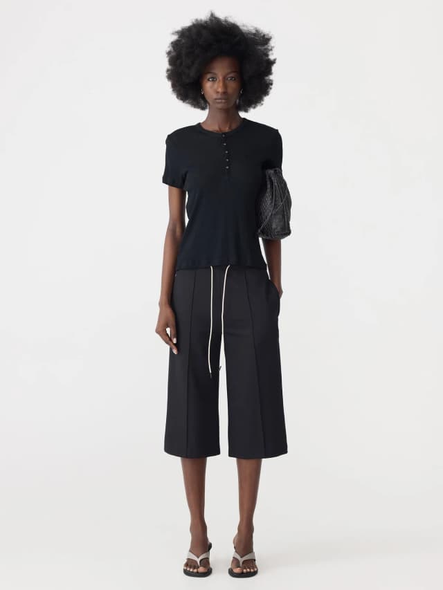 Bassike Refined Pinstitch Capri Pant, image 1 of 1 from bassike
