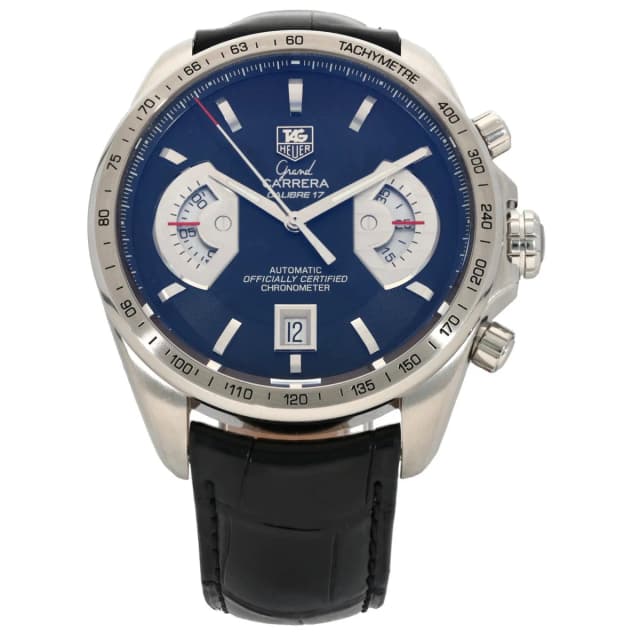 TAG Heuer Grand Carrera CAV511A 43mm Stainless Steel Watch in Leather from H&T, photo 1 of 1