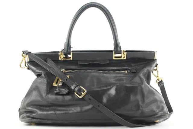 Prada Black Leather Top Handle 2way Shoulder Bag in Black Leather from Bagriculture, photo 1 of 1