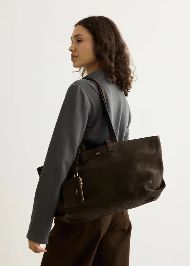 A.P.C. Le Drummer Suede Tote Bag in CAV TONKA, image 1 of 1 from Incu
