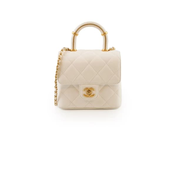 Chanel Crush Top Handle White Lambskin Microchip in White Lambskin from The Purse Affair, photo 1 of 1