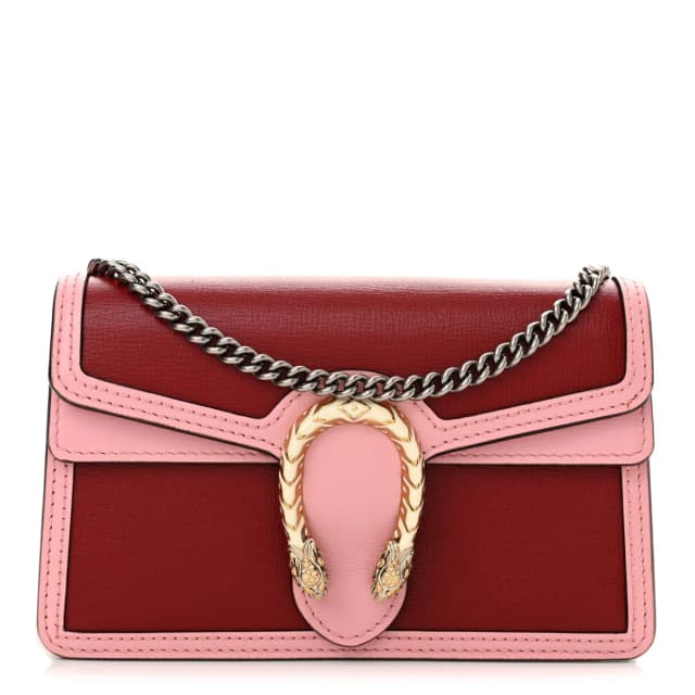 Gucci Mini Dionysus Azalea Calfskin Enamel Leather Bag - Cherry Red & Pink in Red Calfskin from H&T, photo 1 of 1