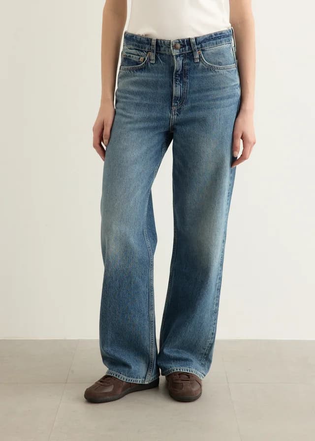 Rag & Bone Logan Wide Leg Jeans in ECHO, image 1 of 1 from Incu