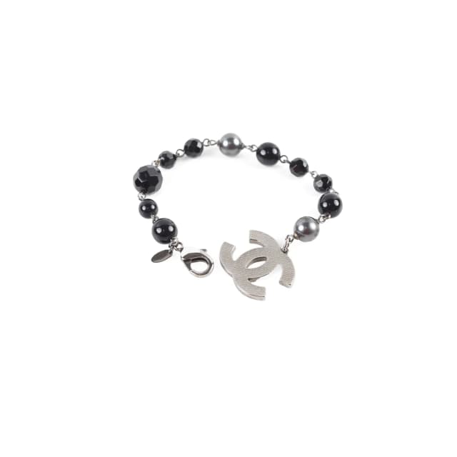 Chanel CC Logo Bracelet in Black from The Purse Affair, photo 1 of 1