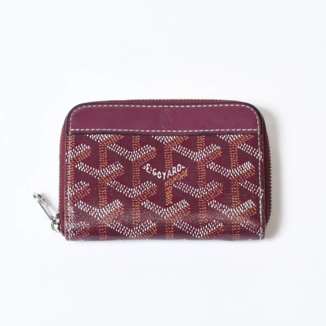 Goyard Matignon PM Card Case Coin Purse Din Canvas Leather Red Silver in Red Canvas from The Reluxe, photo 1 of 1