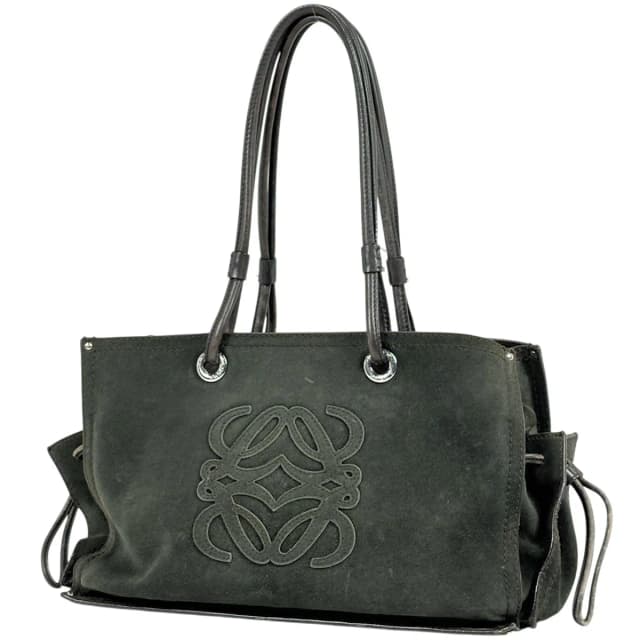 Loewe Anagram Shoulder Bag Suede Green Brown in Brown Suede from The Reluxe, photo 1 of 1