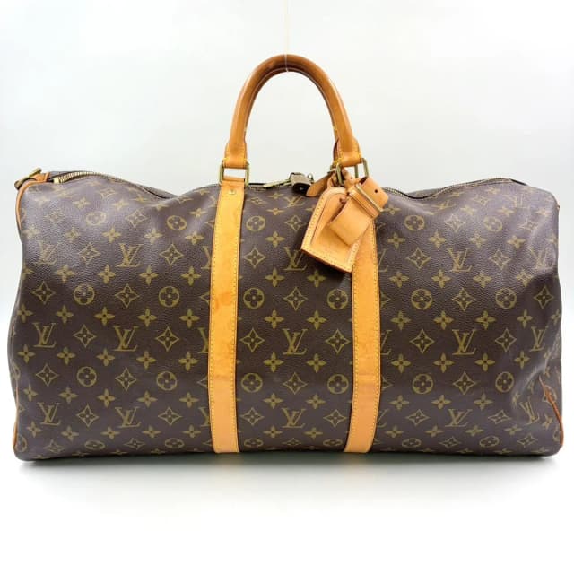 Louis Vuitton Keepall Bandouliere 55 Monogram Leather Brown Boston Bag Gold in Brown Leather from The Reluxe, photo 1 of 1