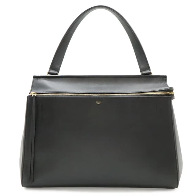 Celine Edge Large Shoulder Bag Leather Black Gold in Black Leather from The Reluxe, photo 1 of 1
