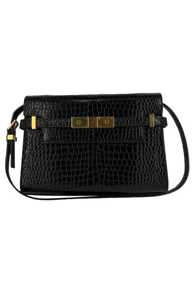 Saint Laurent Croc-Embossed Manhattan Shoulder Bag in Crocodile from Garmentory, photo 1 of 1