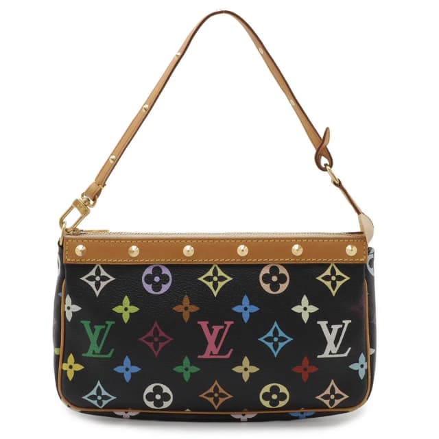 Louis Vuitton Monogram Multicolor Pochette Pouch Case Noir Black in Black Coated canvas from The Reluxe, photo 1 of 1