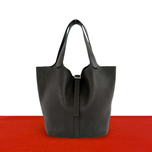 Hermès Picotin MM Taurillon Clemence Leather Tote Bag Ebene in Brown Clemence leather from The Reluxe, photo 1 of 1