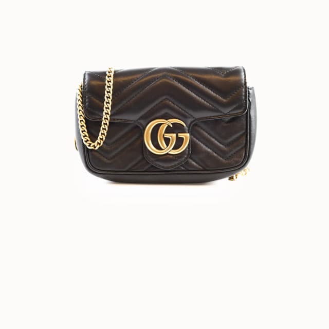 Gucci Super Mini Marmont Black in Black Leather from The Purse Affair, photo 1 of 1