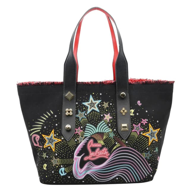 Christian Louboutin Frangibus Starlight Canvas Tote Bag Black in Black Canvas from Dallas Designer Handbags, photo 1 of 1