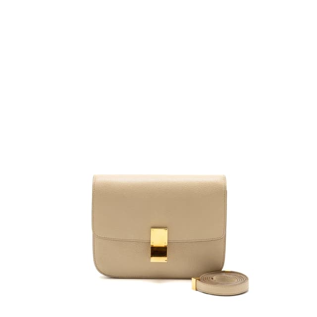 Celine Medium Classic Box Bag Goatskin Beige GHW in Beige Goatskin from EMIER, photo 1 of 1