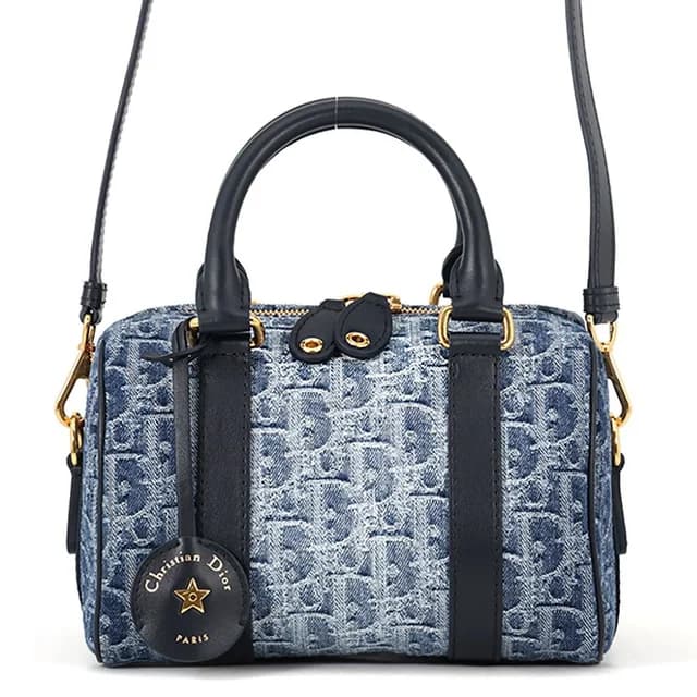 Dior Handbag Groove 20 Oblique Small Denim Leather 2-Way Shoulder Trotter in Denim from The Reluxe, photo 1 of 1