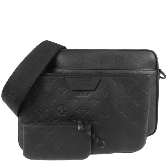 Louis Vuitton Trio Messenger Noir Black Monogram Shadow Shoulder Bag in Black from The Reluxe, photo 1 of 1