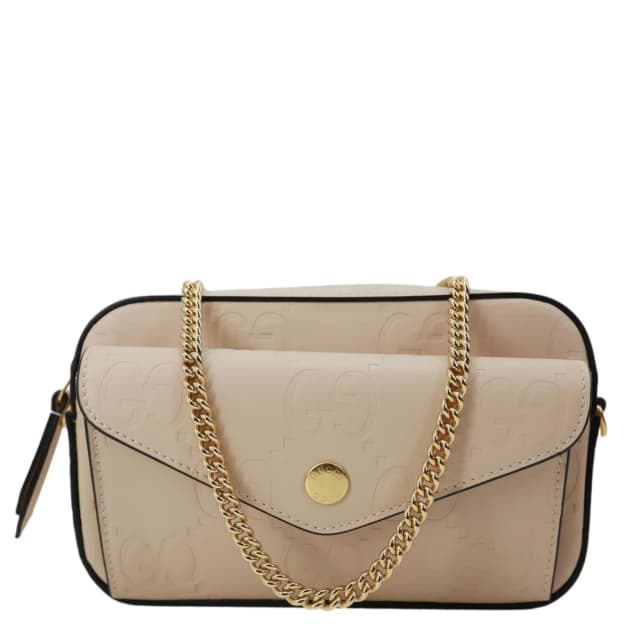 Gucci Gilbert Mini Monogram Calfskin Leather Crossbody Bag Beige 781554 in Beige Calfskin from Dallas Designer Handbags, photo 1 of 1