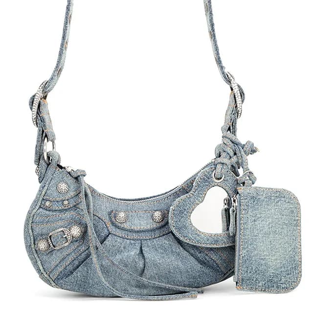 Balenciaga Shoulder Bag Le Cagole XS Distressed Denim in Denim from The Reluxe, photo 1 of 1