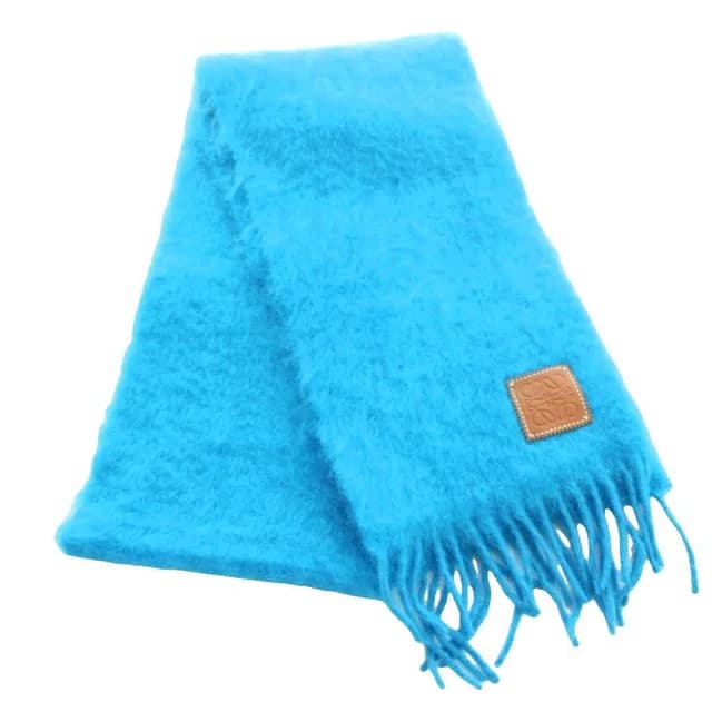 Loewe Scarf Fringe Mohair Wool Blend 192 Blue in Blue Wool from The Reluxe, photo 1 of 1