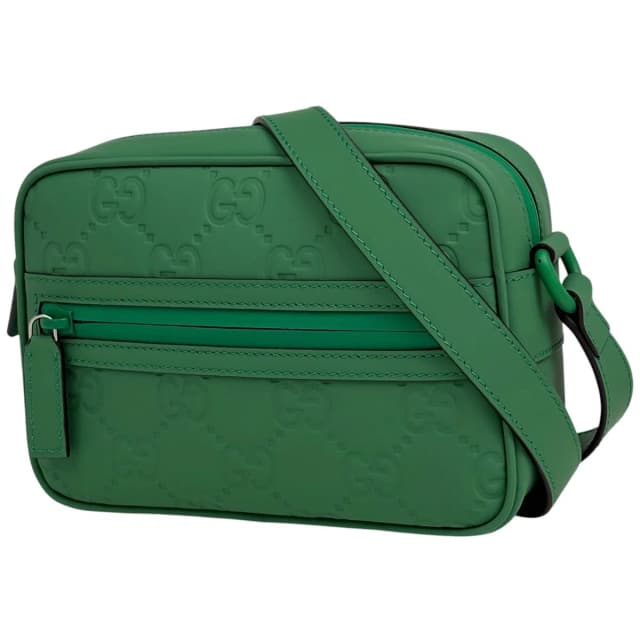 Gucci GG Rubber Effect Mini Shoulder Bag Leather Green in Green Leather from The Reluxe, photo 1 of 1