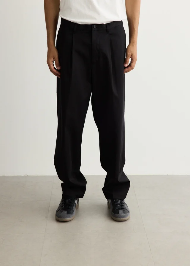 Saturdays NYC Dean One Tuck Pants in Black, image 1 of 1 from Incu