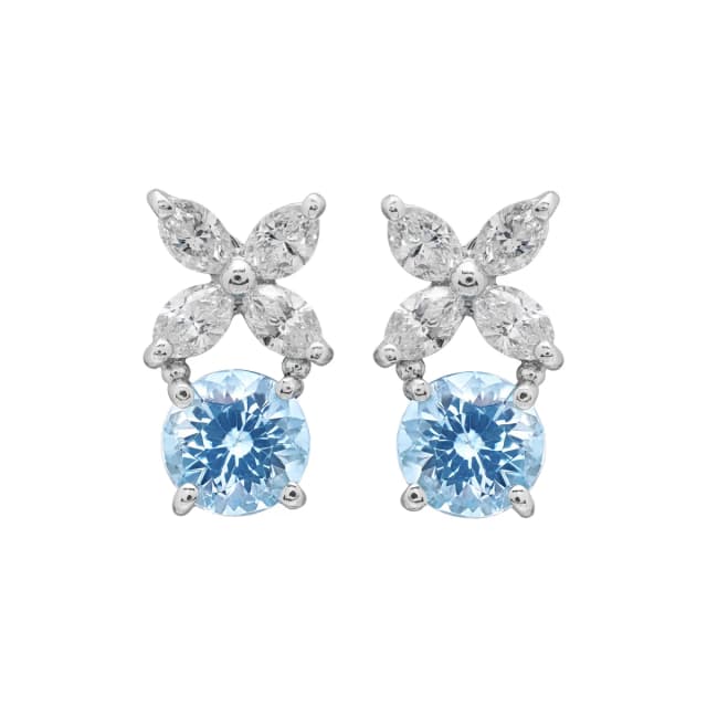 Tiffany & Co. Platinum, Aquamarine and Diamond Victoria Drop Earrings in Blue, Clear, Silver Platinum, Aquamarine, Diamond from Sotheby's, photo 1 of 1