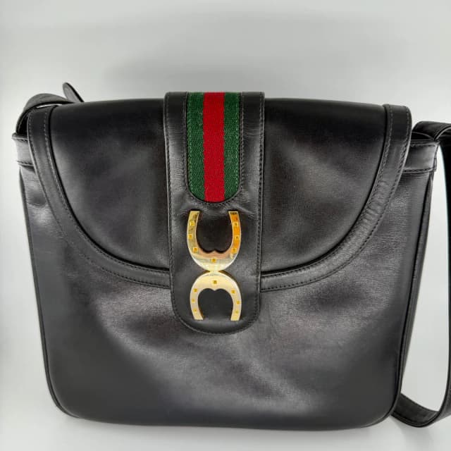 Gucci Black Vintage Sherry line Shoulder Bag in Black Leather from SparklesnDreams, photo 1 of 1