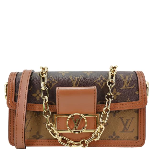 Louis Vuitton Dauphine East West Reverse Monogram Canvas Shoulder Bag Brown in Brown Coated canvas from Dallas Designer Handbags, photo 1 of 1