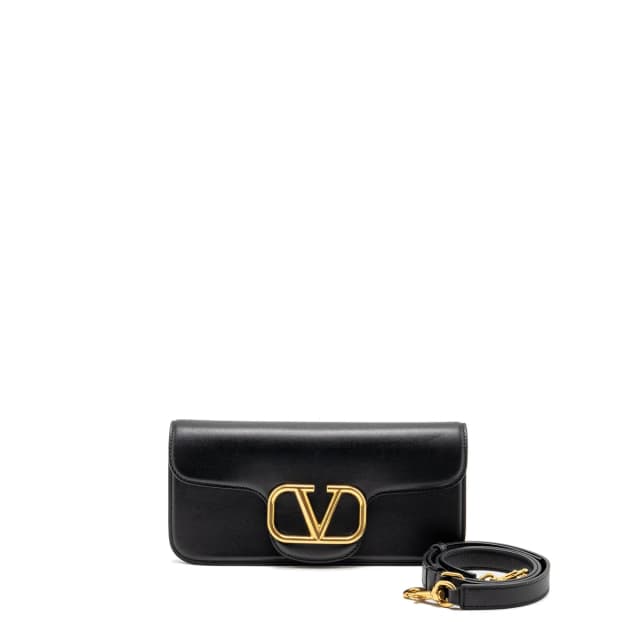 Valentino Garavani Small V Logo Crossbody Bag Calfskin Black GHW in Black Calfskin from EMIER, photo 1 of 1