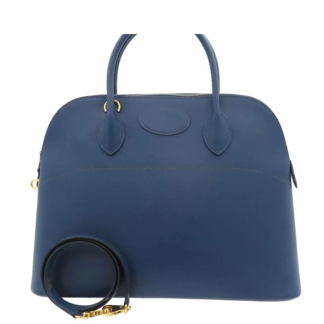 Hermès Bolide 35 Blue Gold Ardennes 2-Way Shoulder Bag in Blue from The Reluxe, photo 1 of 1