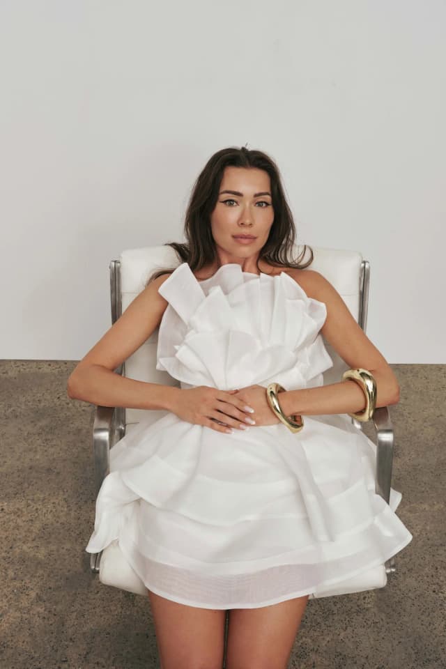 AJE Selestia Mini Dress in IVORY, image 1 of 1 from Aje