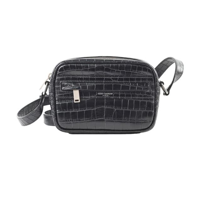 Saint Laurent Mini Corc Embossed Black Crossbody in Black Crocodile from The Purse Affair, photo 1 of 1