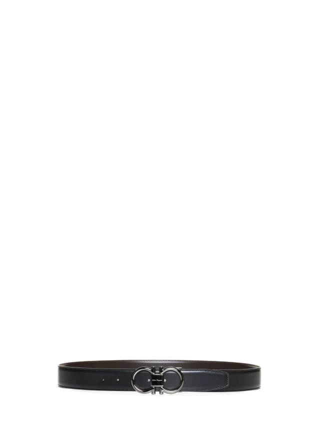 Ferragamo Gancini Belt — Black Calf Leather in Black Calfskin from HEWI, photo 1 of 1