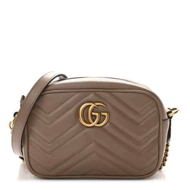 Gucci Mini GG Marmont Chain Shoulder Calfskin Matelasse Leather Bag - Porcelain Rose in Pink Calfskin from H&T, photo 1 of 1