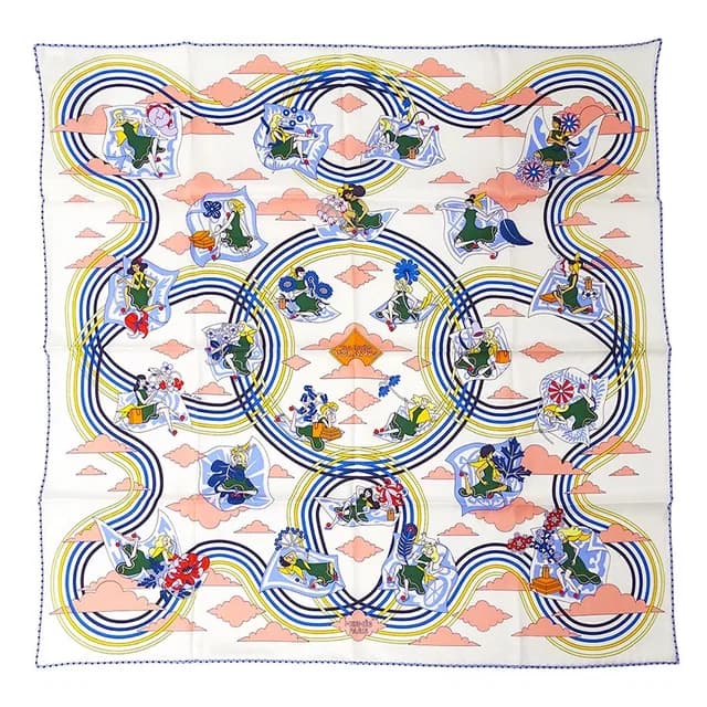 Hermès Scarf Carre 70 Carres Volants Flying Silk White in White Silk from The Reluxe, photo 1 of 1