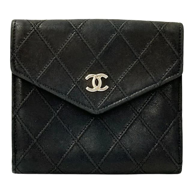Chanel Wallet Bicolor Bifold Lambskin Black Gold Quilted Adult Logo in Black Lambskin from The Reluxe, photo 1 of 1