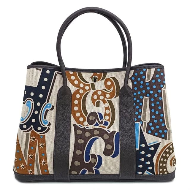 Hermès Garden Party ―Pm Electric Handbag Around Toile H Plume Negonda in Canvas from The Reluxe, photo 1 of 1