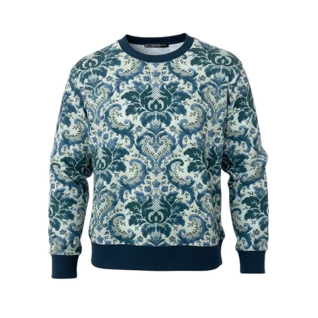 Dolce & Gabbana Long Sleeve Sweatshirt Crew Neck Floral Pattern 44 Navy in Navy from The Reluxe, photo 1 of 1