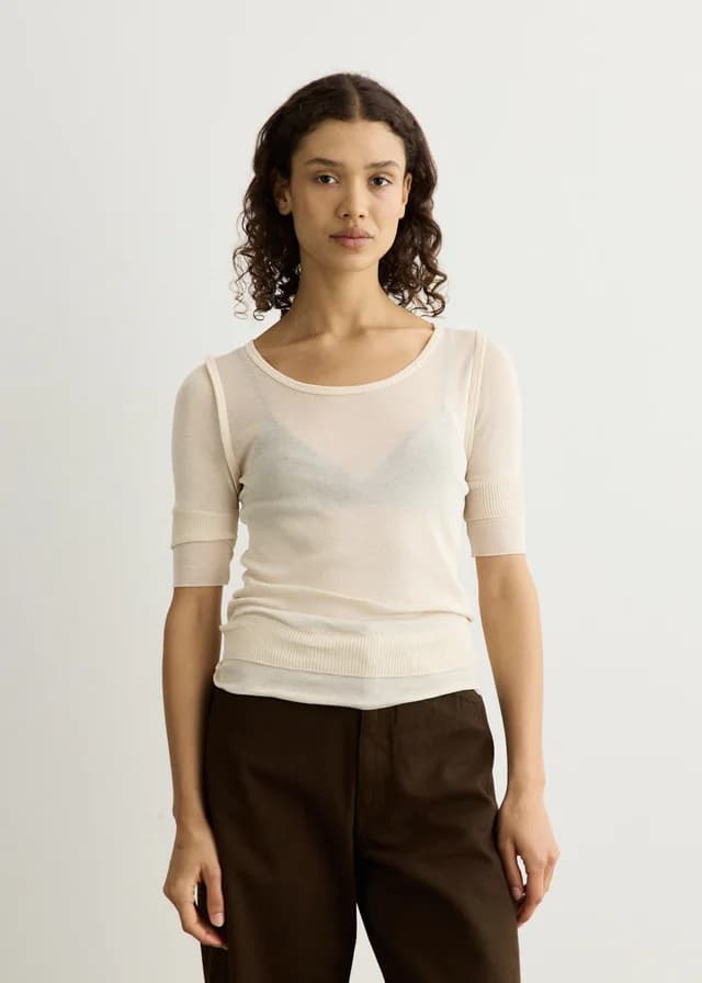 Lemaire Seamless Trompe L'Oeil Top in JASMINE, image 1 of 1 from Incu