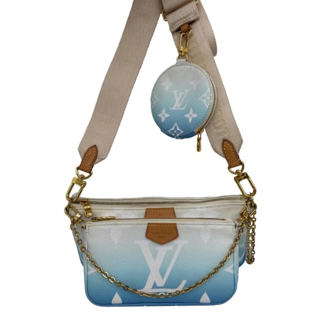 Louis Vuitton Multi Pochette Accessories By the Pool Monogram Giant Canvas Chain Clutch Bag Blue in Blue Canvas from Dallas Designer Handbags, photo 1 of 1