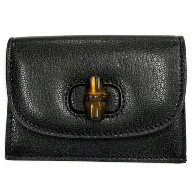 Gucci Leather Bamboo Business Card Case Black in Black Leather from The Reluxe, photo 1 of 1