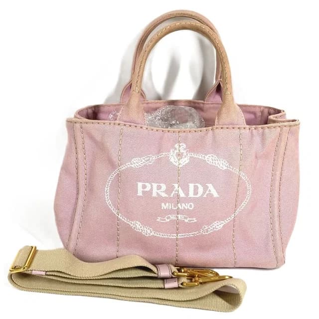 Prada Handbag Canapa Logo Mini Canvas Pink in Pink Canvas from The Reluxe, photo 1 of 1